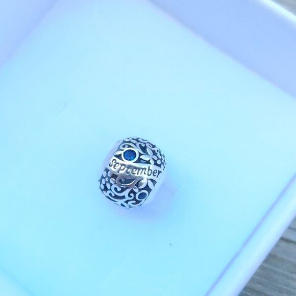 925 Silver September Birthstone Charm - Picture 3 of 4